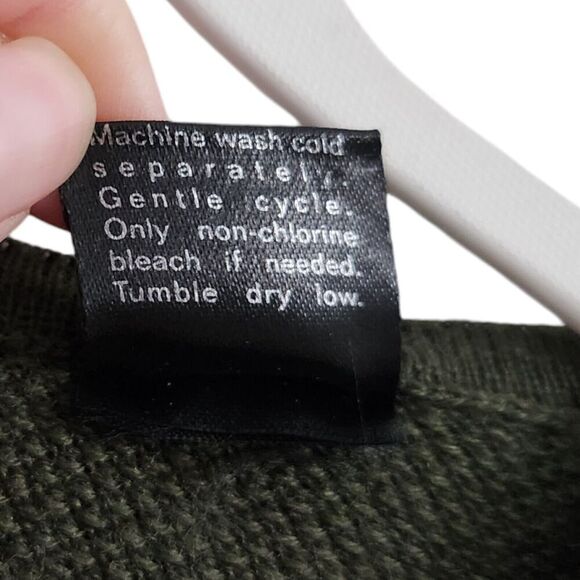 Florence Tricot Sweater Mens Medium Green Striped V-Neck Wool‎ Knit Pullover - Picture 5 of 8